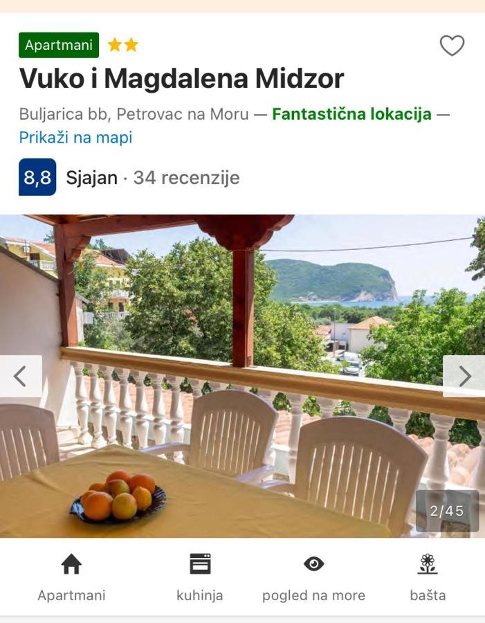Apartamento Vuko I Magdalena Midzor Petrovac Exterior foto